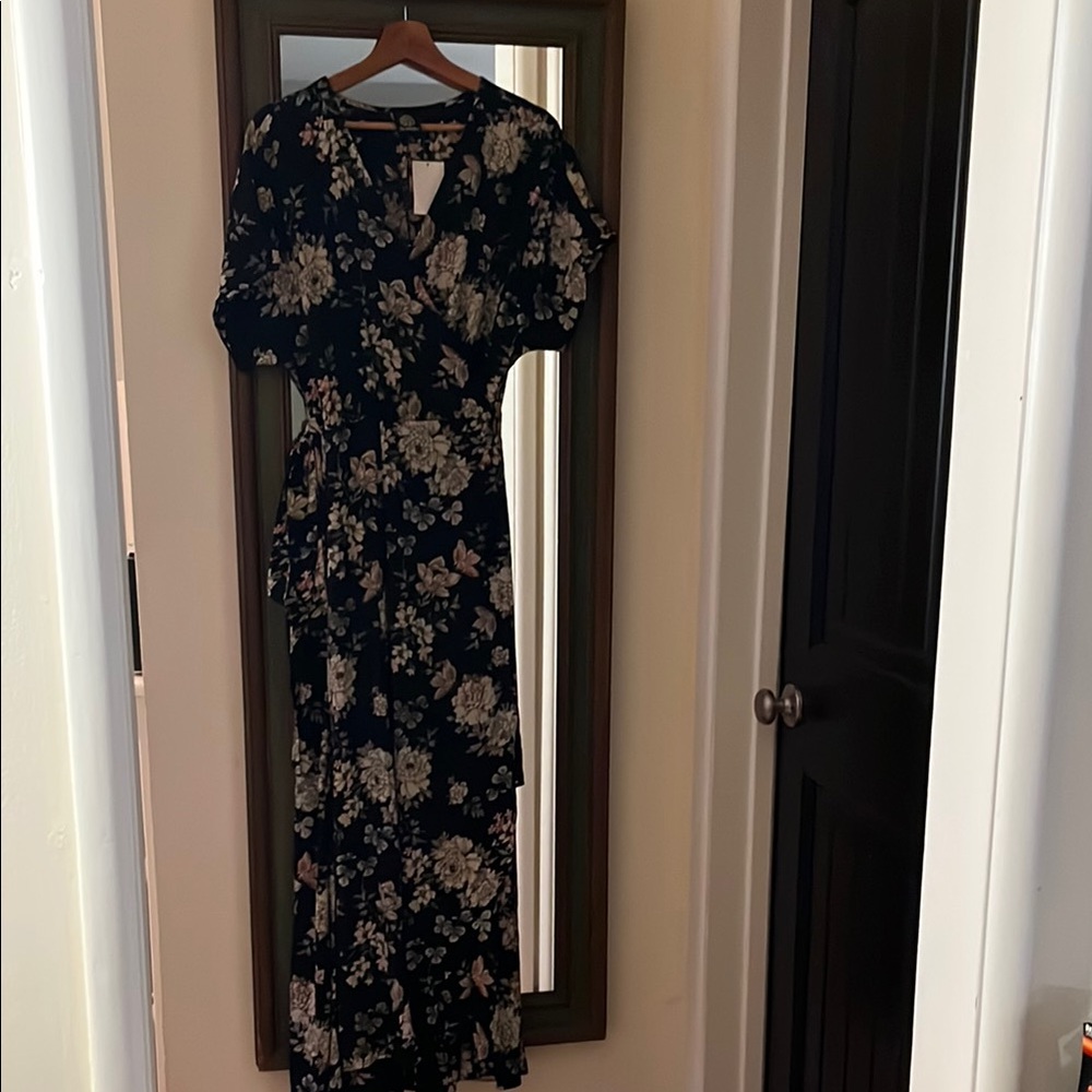 Bobeau Cream Wrap Dress